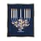 Stupell Industries Traditional Floral Hanukkah Menorah Framed Floater Canvas Wall Art
